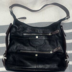 Stylish Black Leather Shoulder Bag